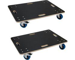Set van 2 meubelwielen 60 x 80 cm gemaakt van multiplex met parkeerrem Laadvermogen 800 kg