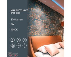 Set van 2 Mini LED Inbouwspots 3W - Dimbaar Licht (Warm/Natuurlijk/Koud) - IP65 Waterdicht - Inclusief Witte, Zwarte, Gouden & Grijze Afdekkingen