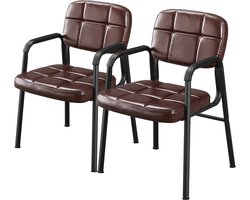 Set van 2 moderne fauteuils voor woonkamer en kantoor - Gestoffeerd kunstleer, comfortabel en eenvoudig te onderhouden, 58 x 58 x 86 cm