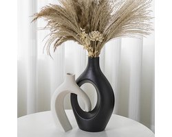 Set van 2 Moderne Keramische Vazen voor Woonkamer Decoratie
