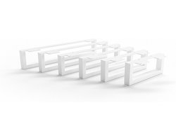 Set van 2 Moderne Meubelpoten Graz - Wit - Diverse Hoogtes en Dieptes - Robuust Metalen Onderstel voor Kast, Bank of Sofa