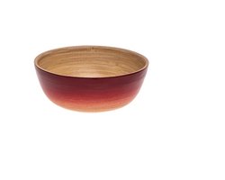 Set van 2 mooie handgemaakte bamboe kommetjes/bowls/schalen - rood/naturel - hoge volumekorting