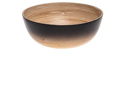 Set van 2 mooie handgemaakte bamboe kommetjes/bowls/schalen - Zwart/naturel - hoge volumekorting