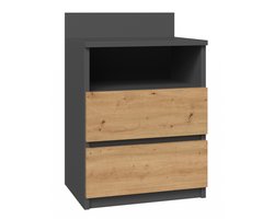 Set Van 2 Nachtkastjes -Zwart Eiken