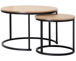 Set van 2 nestende ronde salontafels - L70 cm & 45 cm