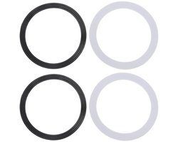 Set van 2 O-Ringen voor Keuken en Badkamer - Rubber Sealing Rings voor Toilet - 107mm Zwart en Wit