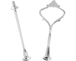 Set van 2- of 3-laags taartstandaards met metalen stangen voor buffetten en feesten