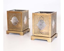 Set van 2 oosterse glazen lantaarns - Waxinelichthouders - waxinelicht - Marokkaans