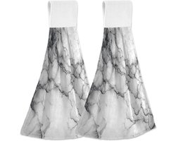 Set van 2 Ophangbare Keukendoeken - Absorberend Marmer Patroon | Handdoeken voor Keuken & Badkamer