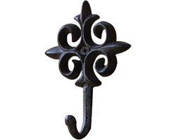 Set van 2 – ophanghaken - Kapstokhaak - Vintage gietijzeren haken – Rustieke metalen wandhaken – Decoratieve haken voor huis en tuin