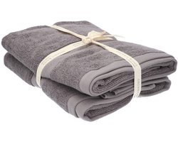 Set van 2 Organic Home badhanddoeken 70x140 cm – Stone Grey