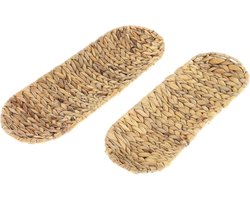 Set van 2 Ovale Gevlochten Dienbladen van Natuurlijk Zeegras