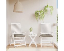 Set van 2 Palletkussens Buiten - 50x50x7 cm - Comfortabele Tuinkussens Oxford Stof Taupe
