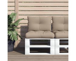 Set van 2 Palletkussens Taupe - Comfortabel Tuinkussen voor Buitenmeubels