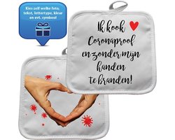Set van 2 pannenlappen met eigen foto en/of tekst