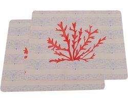 Set van 2 placemats mdf met een afbeelding van oranje koraal
