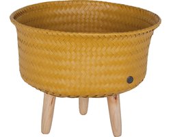 SET VAN 2 ! - Plantenstandaard - Bloempot op poten - Handed By - UP Low - mosterdgeel - mustard