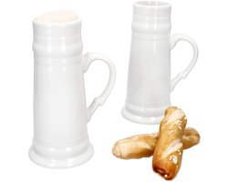 Set van 2 prinselijke kannen met handvat 0,5 liter conisch keramiek
