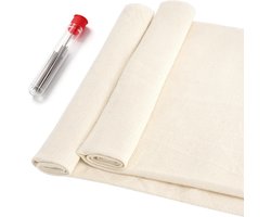Set van 2 Punch Needles met 50x50cm Tufting Stof en 18 Borduurnaalden voor DIY Kunstprojecten, Borduren en Cross Stitch