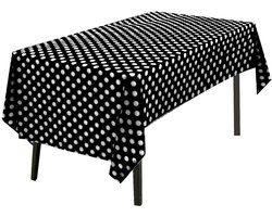 Set van 2 rechthoekige plastic tafelkleden (137 cm x 274 cm) — Extra dik & oliebestendig — Wasbaar & waterdicht — Ideaal voor babyshowers, evenementen, bruiloften, verjaardagen, Kerstmis, feesten en tafeldecoratie.