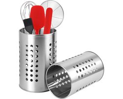 Set van 2 roestvrijstalen keukengerei houders bestekrek bestekhouder voor het organiseren van lades en aanrechtbladen.