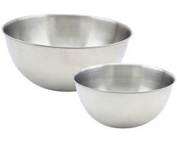Set van 2 roestvrijstalen mengkommen 20,5 en 25 cm Fackelmann Basic