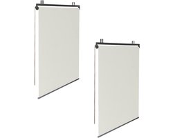 Set van 2 rolgordijnen L 124 x H 225 cm voor pergola ecru