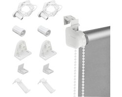 Set van 2 Rolgordijnen met Klembevestiging en Houder (17mm/Zonder Boren/PVC) - Reserveonderdelen voor Rolkopbesturing, Dubbele Verduistering en Geluiddemping