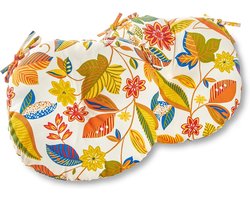 Set van 2 Ronde Bistro Zitkussens voor Buitengebruik - Weerbestendig en Comfortabel