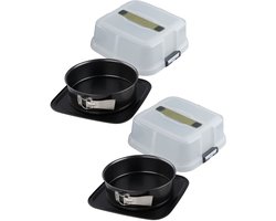 Set van 2 ronde scharniervormen 23 cm met deksel voor transport Zenker Bake Click and Go