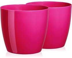 Set van 2 Ronde Sierpotten met Groeflook - Modern en Stevig voor Binnen en Buiten