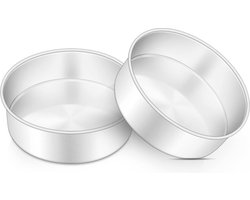 Set van 2 ronde taartvormen van roestvrij staal, 16 cm – ideaal voor verjaardag, bruiloft en Kerstmis