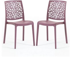 Set van 2 Roze Resin Stoelen met Glasvezel - Duurzaam en Stijlvol