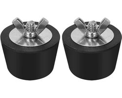 Set van 2 Rubber Stoppen voor Zwembaden 32-38 mm, Betrouwbare Winterbescherming met RVS Bouten voor Waterbedden en Tuinaccessoires
