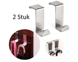 Set Van 2 RVS Deurhaken I Ophanghaak I Deurhaak I Handdoekhaak I Kleding Haak Voor Deur I Kapstokken I Zilver