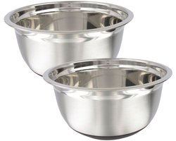 Set van 2 RVS mengkommen 24 cm diameter Fackelmann Basic