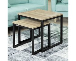 Set van 2 salontafels, bijzettafels en bijzettafels