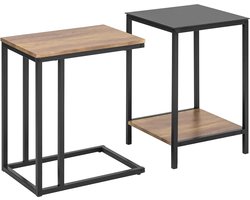 Set van 2 salontafels - bijzettafels - woonkamertafels - stapelbare bijzettafels