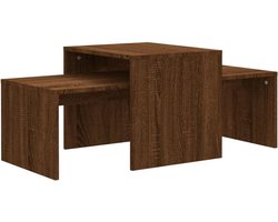 Set van 2 Salontafels Stapelbaar Hout Bruineiken 100x48x40 cm