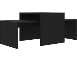 Set van 2 Salontafels Stapelbaar Woonkamer Zwart Hoogglans