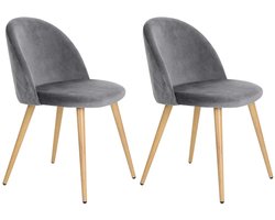 Set van 2 Scandinavische Stoelen met Eikenhouten Poten