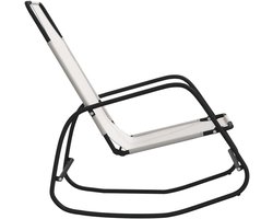 Set van 2 schommelstoelen in crème van staal en textileen, ademend mesh-textieloppervlak, gepoedercoat stalen frame voor roestbestendigheid, comfortabel ligoppervlak