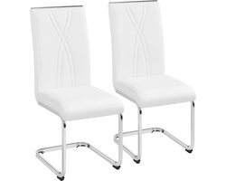 Set van 2 schommelstoelen voor eetkamer en keuken - Metalen onderstel - Kanten en comfortabele stoel