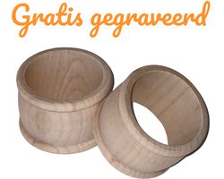 Set van 2 Servetringen - GRATIS gegraveerd met naam - Europees FSC Ahornhout - persoonlijk cadeau