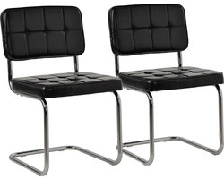 Set van 2 sledestoelen MARIA zwart kunstleer