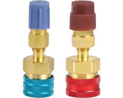 Set van 2 snelkoppelingen R1234YF messing adapter naar R134a voor R1234yf/R134a navulling voor koelvloeistof-koelvloeistofsysteem van de auto