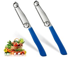 Set van 2 Snelle Snijknives - Snelle Snijknife - Fruit Cutter - Mes met Spacer - Multifunctionele 3-in-1 Groenteschiller voor Tomaten - Citroen