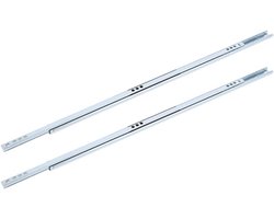 Set van 2 stalen ladeglijrails 450 x 17 mm, accessoires voor kasten, eenvoudig openen en sluiten, ideaal voor lassen en meubelverbetering