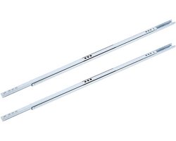 Set van 2 stalen ladeglijrails van 450 x 17 mm, accessoires voor kasten, eenvoudig te installeren en te gebruiken