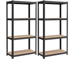 Set van 2 stevige rekken voor zware lasten - 40 x 80 x 160 cm, tot 520 kg belastbaar, verstelbare planken